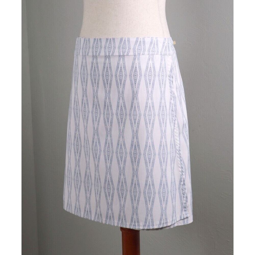 RIP SKIRT Blue Diamond Print Casual Classic True Wrap Mini Skirt Size Medium